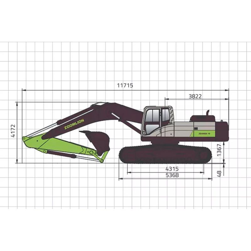 Экскаватор Zoomlion ZE490EK-10 Размеры
