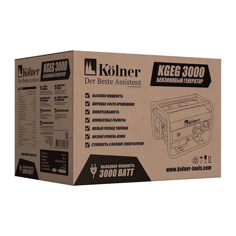 Бензиновый генератор KOLNER КGEG 3000