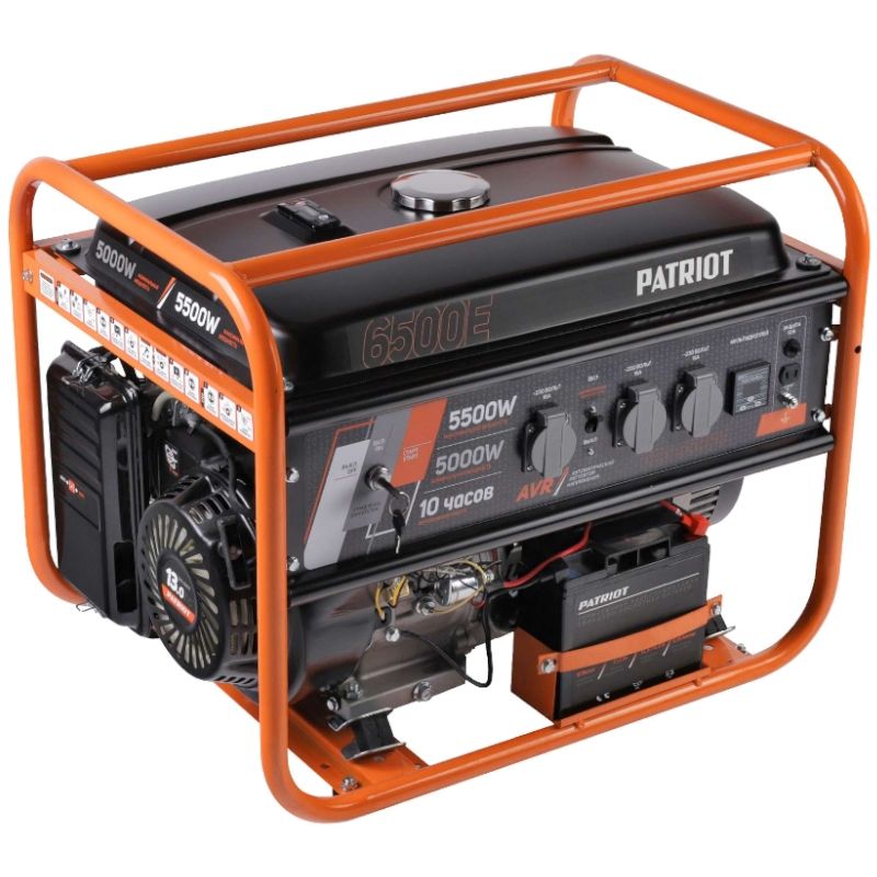 Бензогенератор PATRIOT GRS 6500 E, 13 лс, 5500 Вт, объем 25 л