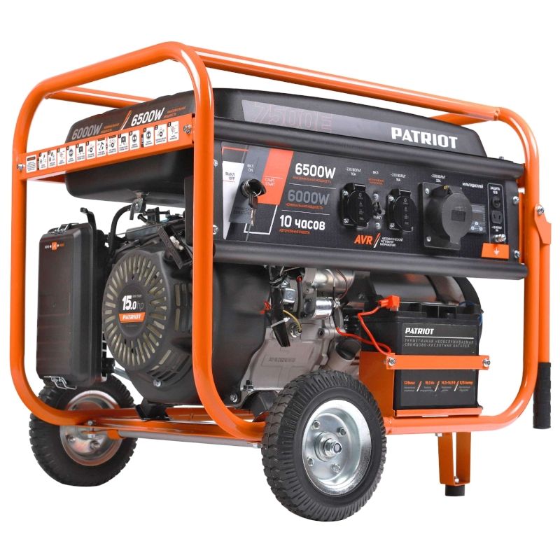 Генератор бензиновый PATRIOT GRS 7500 E, 15лс, 6500Вт, 25л
