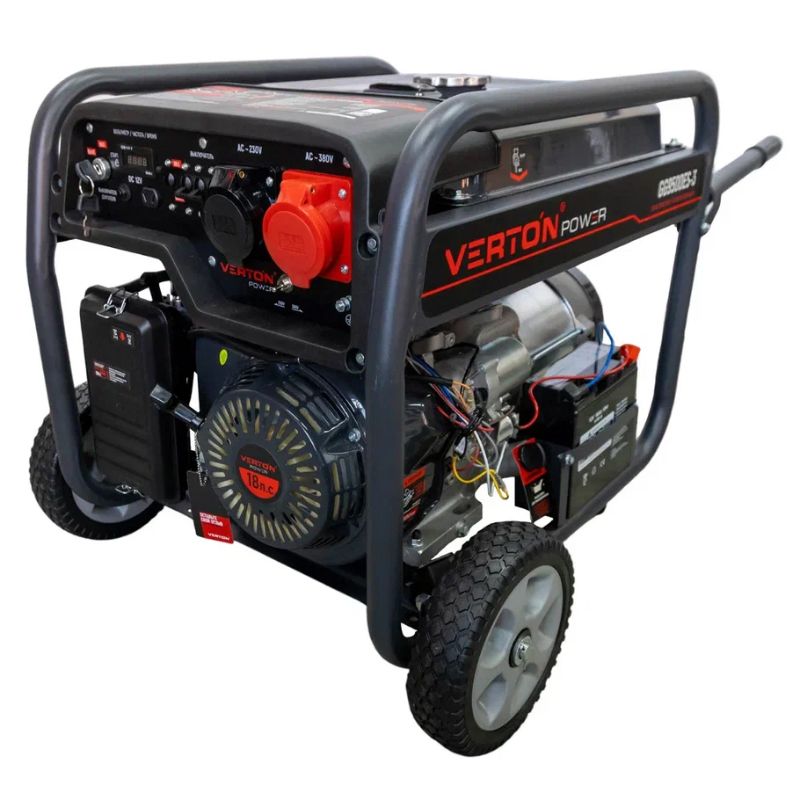 Генератор бензиновый VERTON POWER GG9500ES-3 (8,5/9,5 кВт, 230В/380В, 18л.с., ручной и электрический