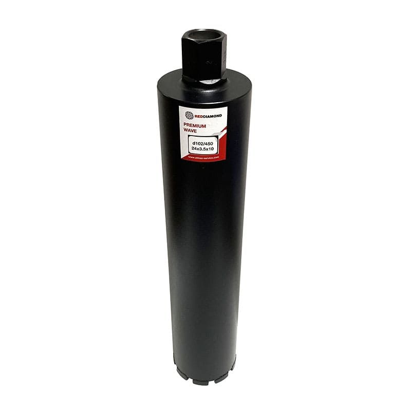 Алмазная коронка RedDiamond Premium Wave d102/450/24х3,5х10/9, 1 1/4