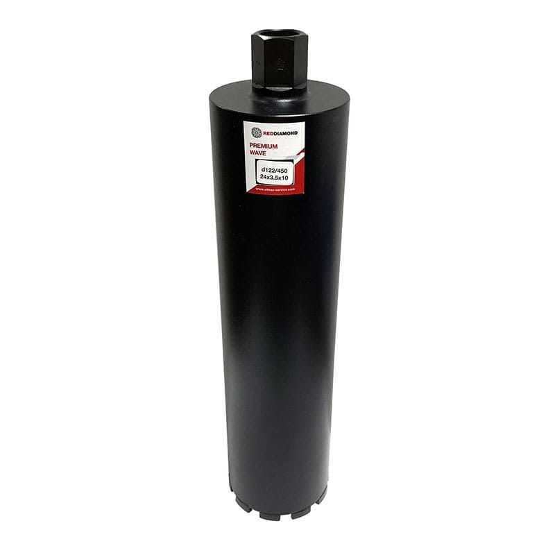 Алмазная коронка RedDiamond Premium Wave d126/450/24х3,5х10/10, 1 1/4