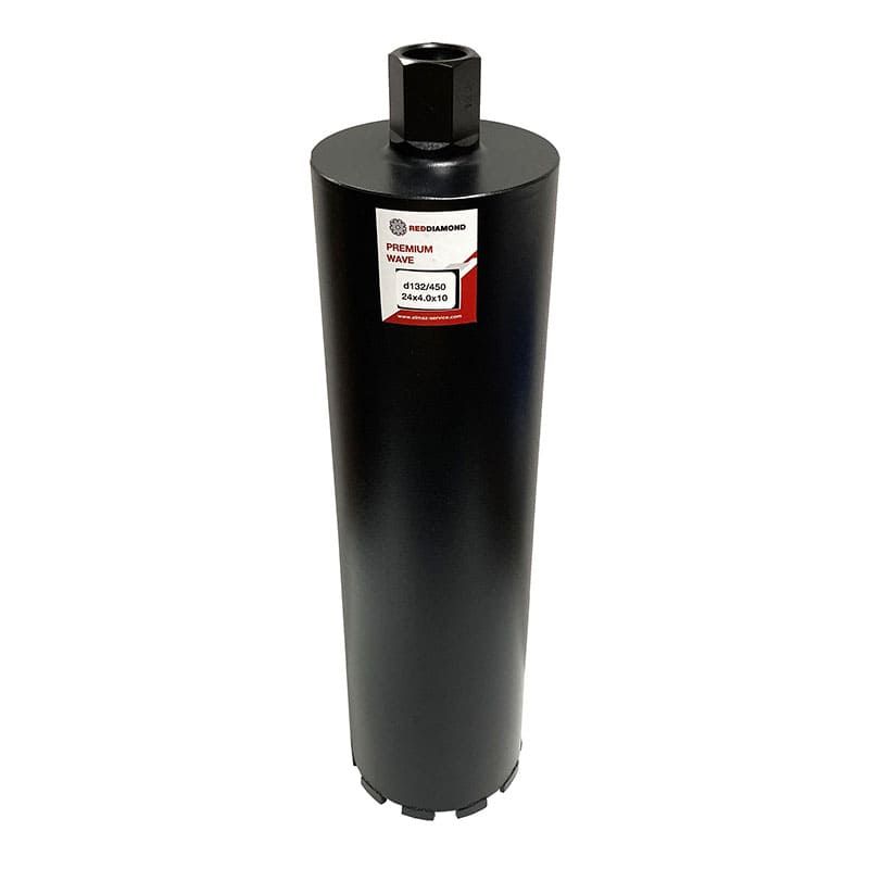 Алмазная коронка RedDiamond Premium Wave d132/450/24х4,0х10/10, 1 1/4