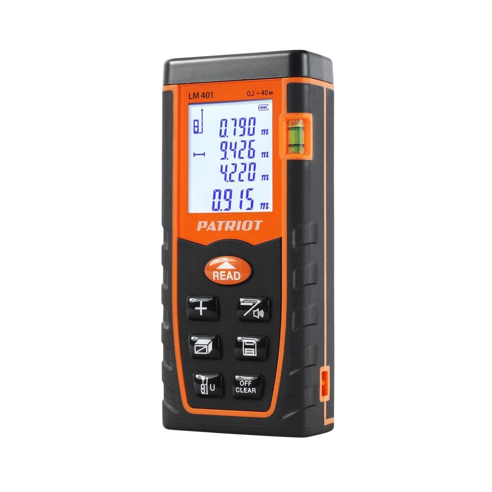 Строительный дальномер лазерный PATRIOT LM 401 с подсветкой, дистанция 40м, чехол в комплекте - фото 1
