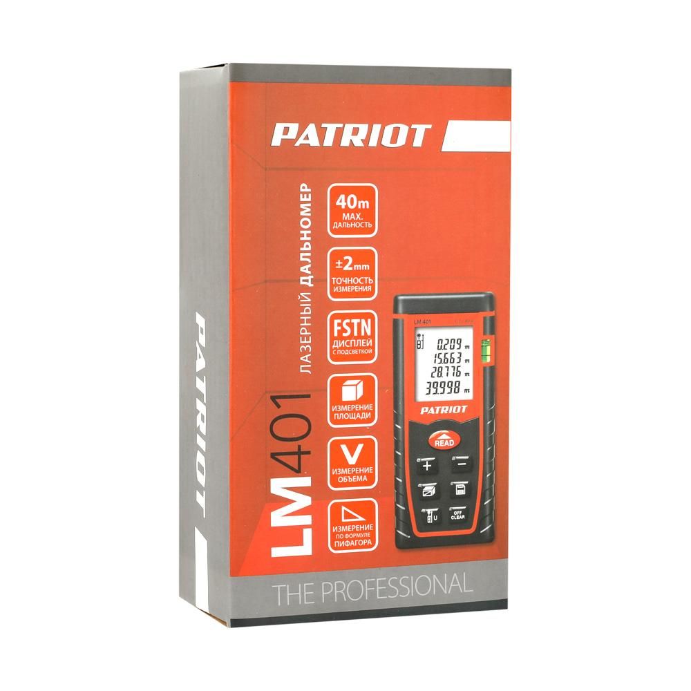 Строительный дальномер лазерный PATRIOT LM 401 с подсветкой, дистанция 40м, чехол в комплекте - фото 7