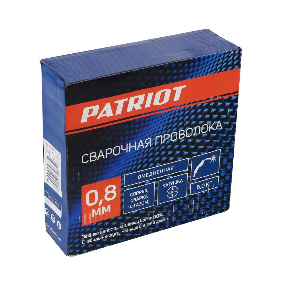 Сварочная проволока омедненная для сварки PATRIOT, 0.8мм, 5кг - фото 2