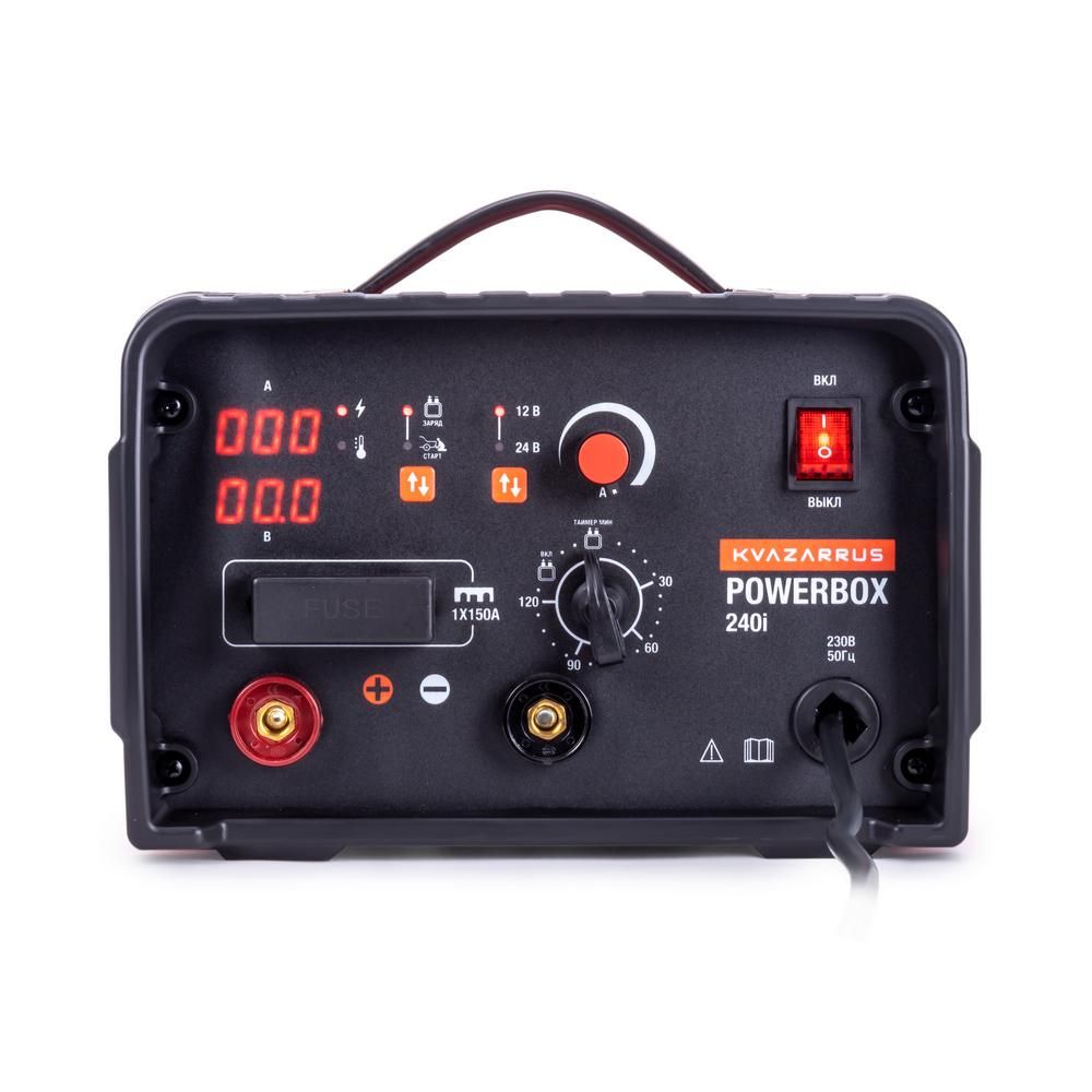 Инверторное пуско-зарядное устройство FoxWeld KVAZARRUS PowerBox 240i, таймер, алюминиевый кейс - фото 3
