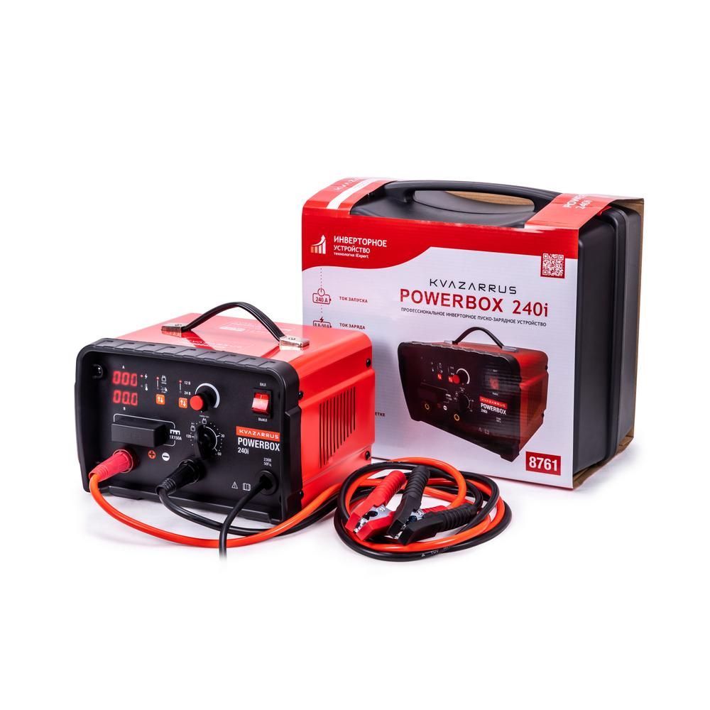 Инверторное пуско-зарядное устройство FoxWeld KVAZARRUS PowerBox 240i, таймер, пластиковый кейс - фото 1