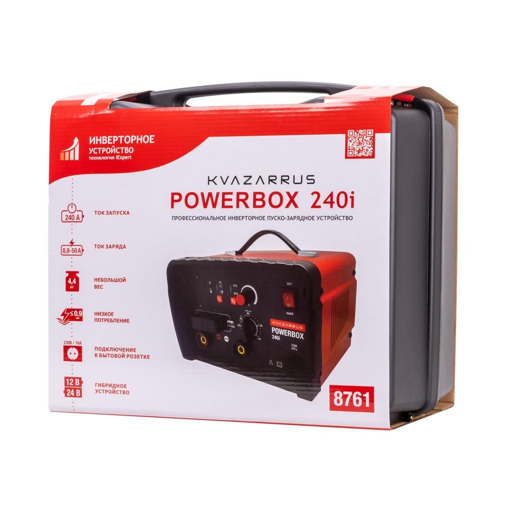 Инверторное пуско-зарядное устройство FoxWeld KVAZARRUS PowerBox 240i, таймер, пластиковый кейс - фото 8