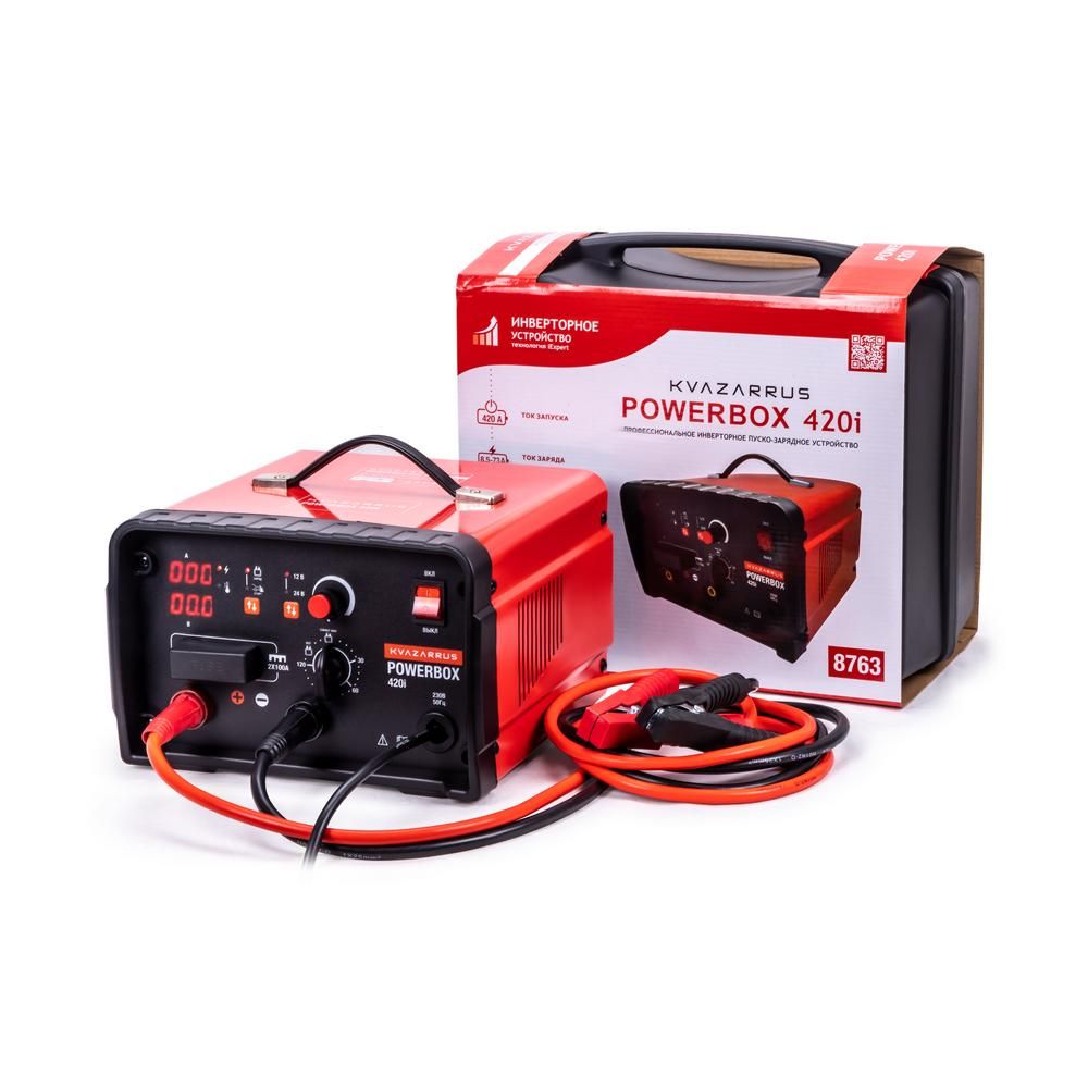 Инверторное пуско-зарядное устройство FoxWeld KVAZARRUS PowerBox 420i, таймер, пластиковый кейс - фото 1