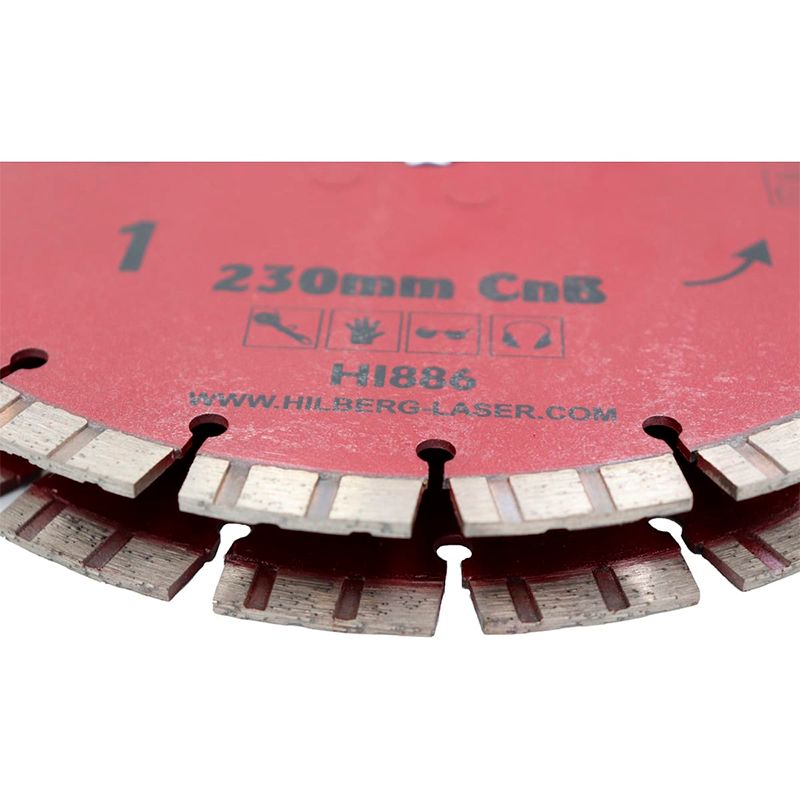 Диск алмазный отрезной Hilberg Industrial Hard CnB 230x2 кромка