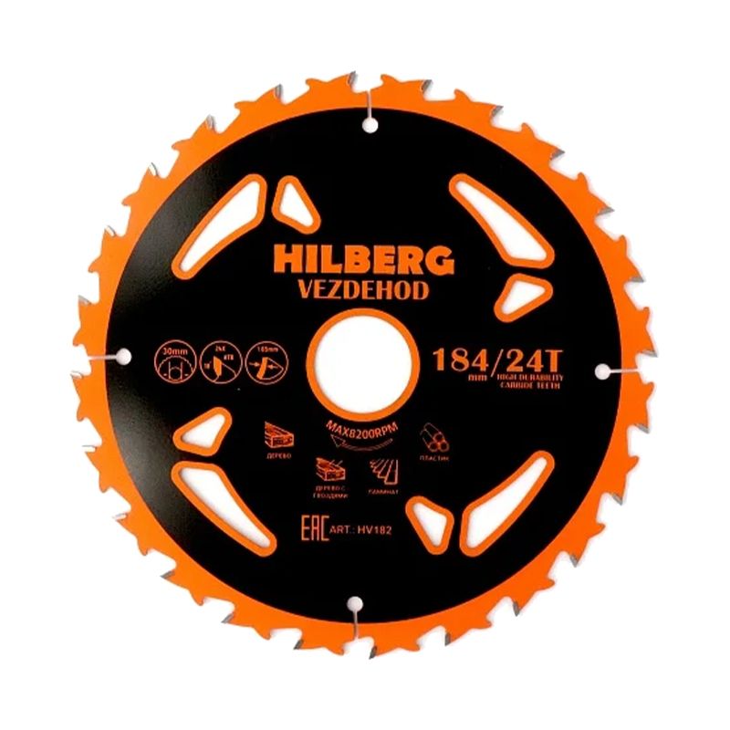 Диск пильный Hilberg Vezdehod 184х30х24Тх18º reverse