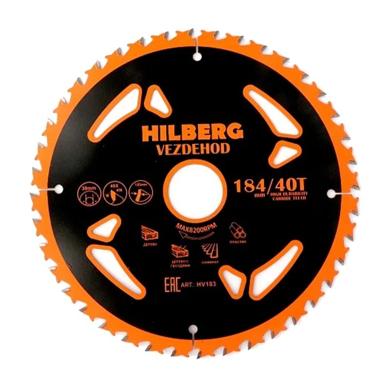 Диск пильный Hilberg Vezdehod 184х30х40Тх18º