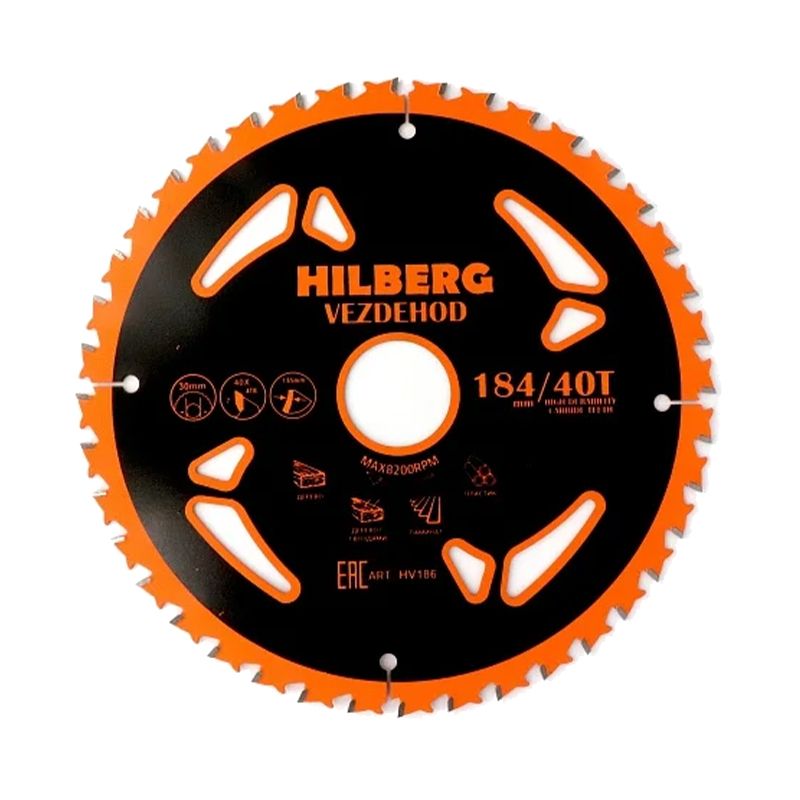 Диск пильный Hilberg Vezdehod 184х30х40Тх7º