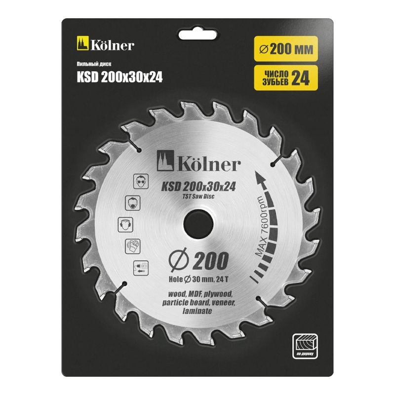 Диск пильный KOLNER KSD 200x20/30x24 (в упаковке)