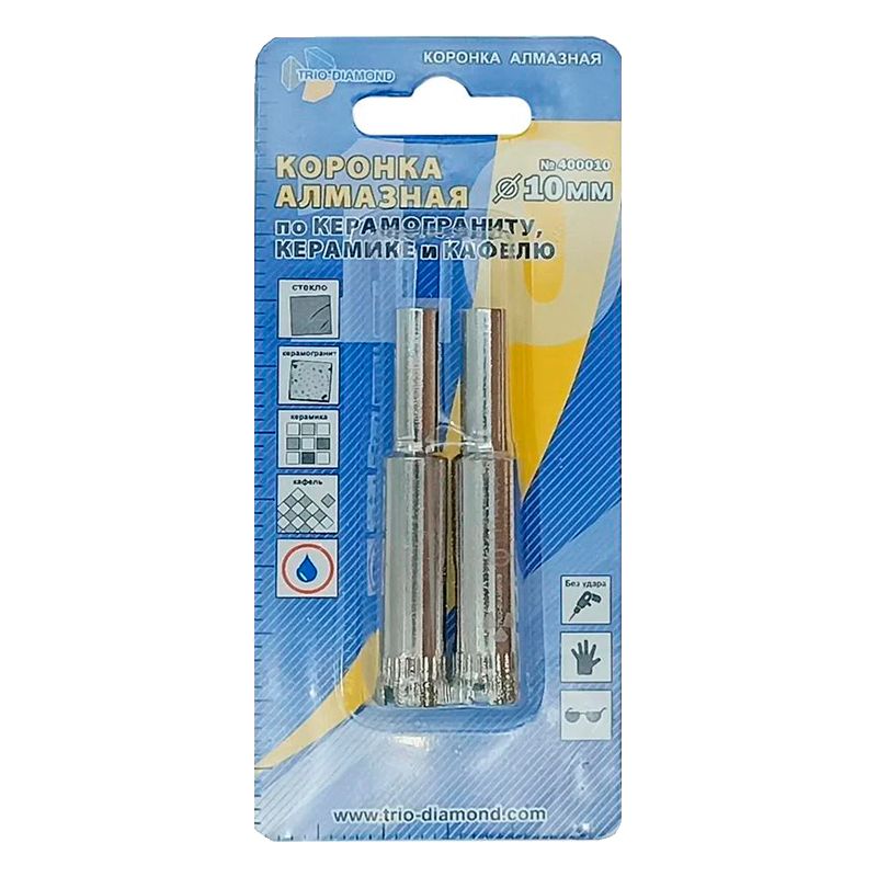 Коронка алмазная Trio Diamond по керамике и кафелю 10мм (2шт) фото 2