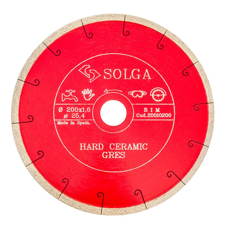 Диск алмазный по керамограниту сплошной Solga Diamant HARD CERAMICS 200x25,4 мм - фото 1