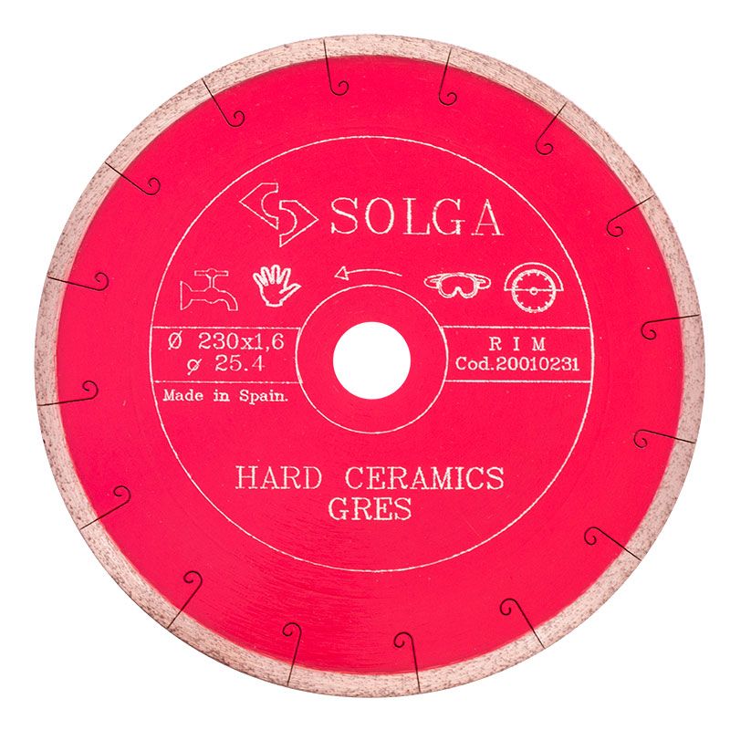 Диск алмазный по керамограниту сплошной Solga Diamant HARD CERAMICS 230x25,4 мм - фото 2