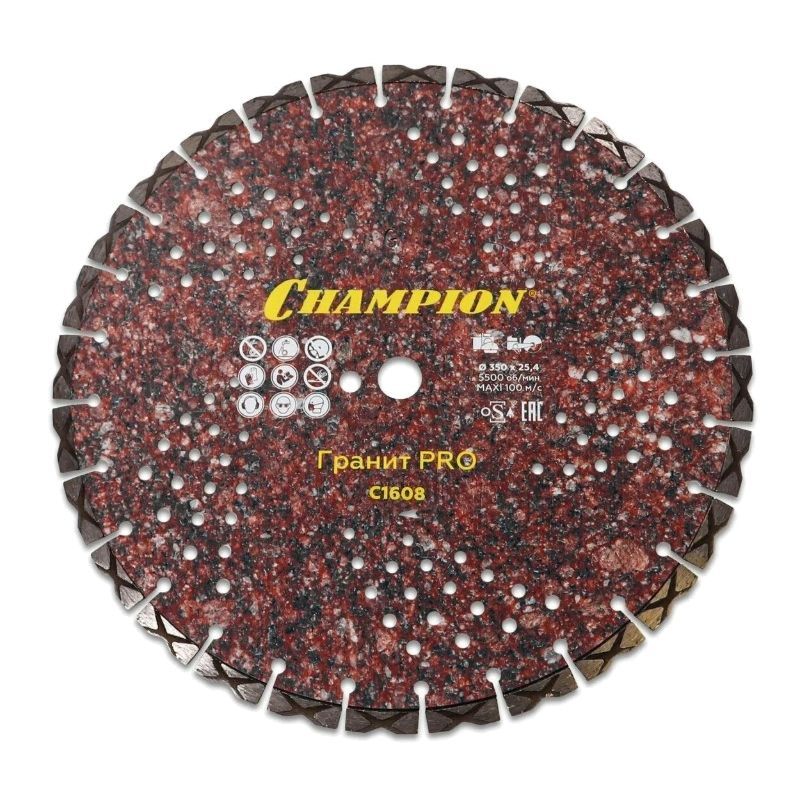 Диск алмазный для резки гранита Champion PRO 350/25,4/10 Laser Granitek - фото 1