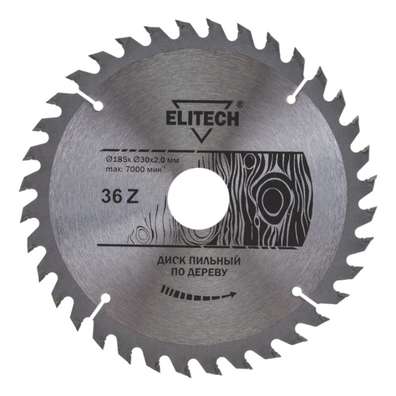 Диск пильный Elitech 185х30 мм 36 зубьев 1820.054100 - фото 1