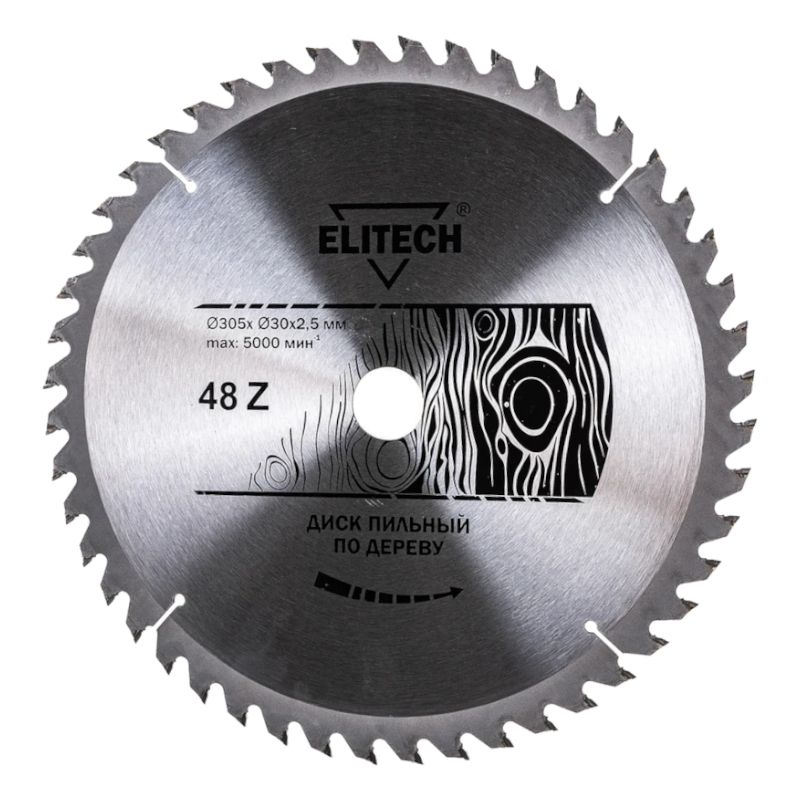 Диск пильный Elitech 305х30 мм 48 зубьев 1820.054600 - фото 1
