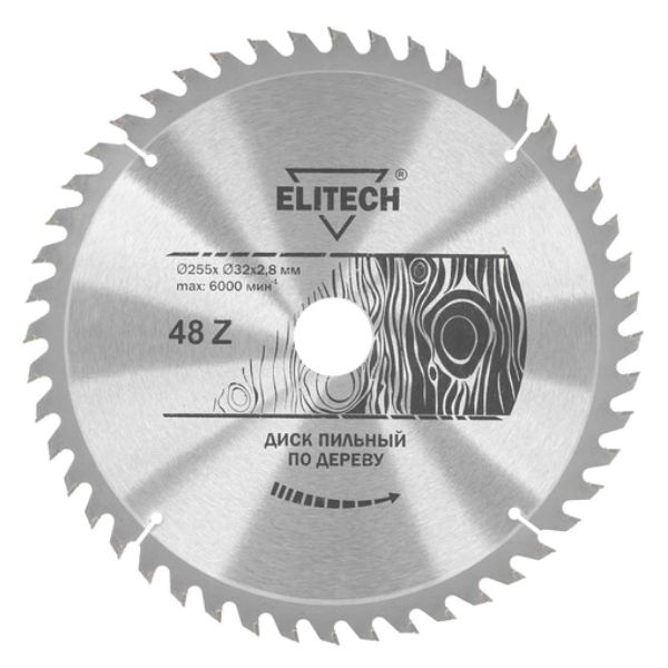 Диск пильный Elitech 255х32/30 мм 48 зубьев 1820.056800 - фото 1