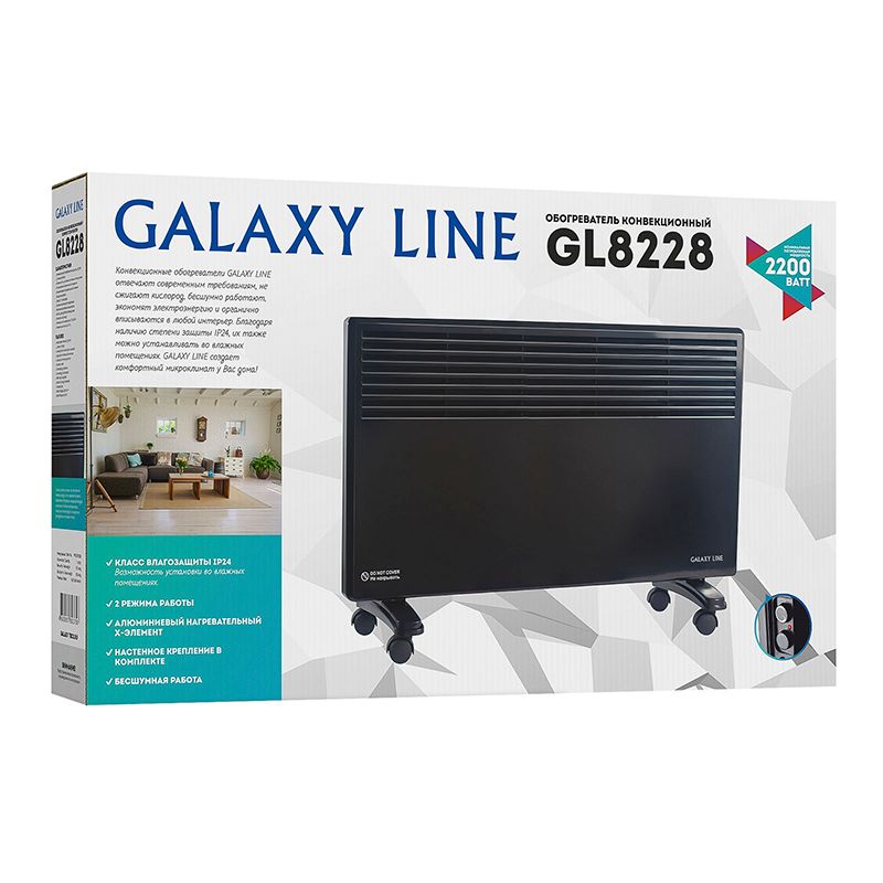 Обогреватель конвекционный GALAXY LINE GL 8228 ЧЕРНЫЙ фото 4