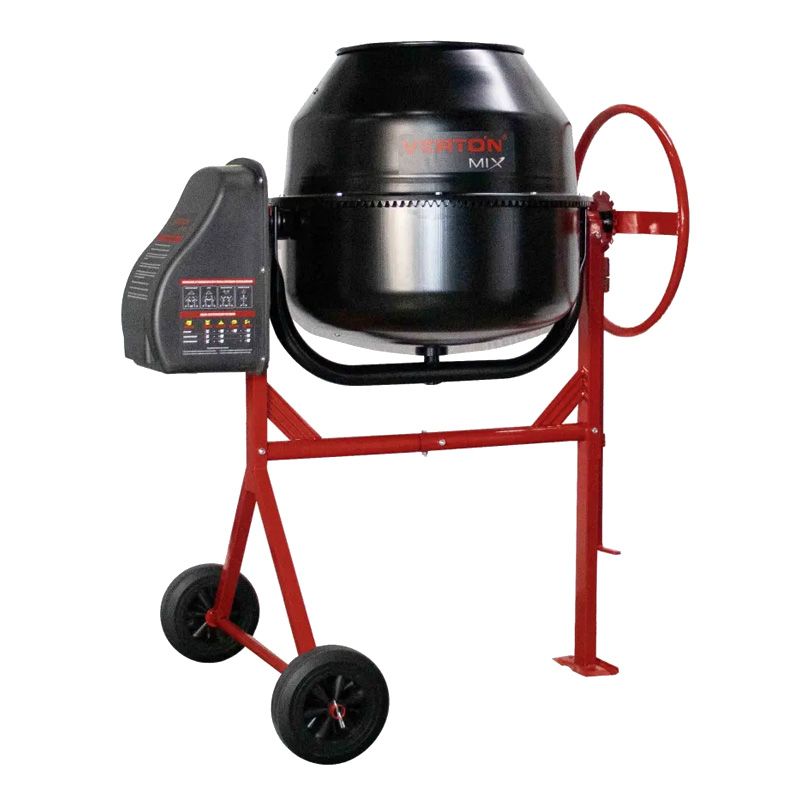 Гравитационный бетоносмеситель VERTON MIX СМ-200 (мощн.900 Вт,вен.чугун,V бака 200л,d 630 мм)