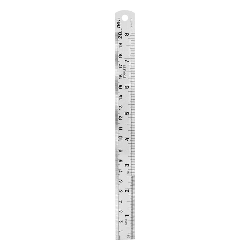Стальная линейка DELI DL8020Y ( 200мм, нержавеющая сталь) 118990
