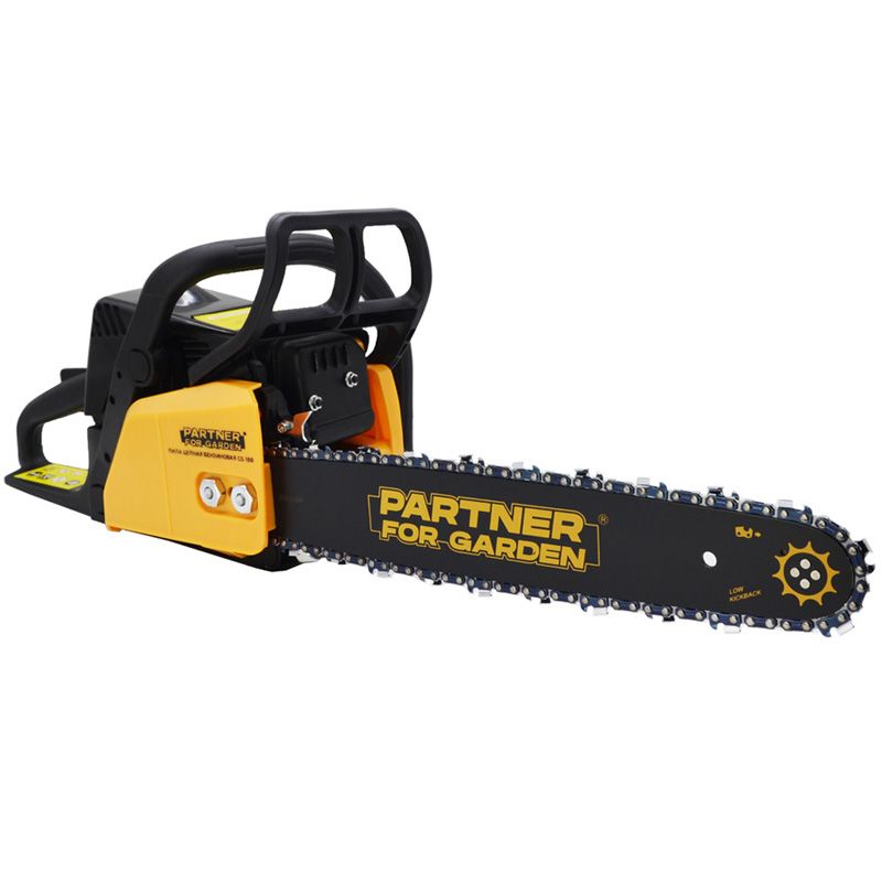 Бензопила PARTNER FOR GARDEN GS-180 Двигатель 31,8 см3 2. л. с, шина 40 см 3/8 1,3 55 звеньев - фото 1