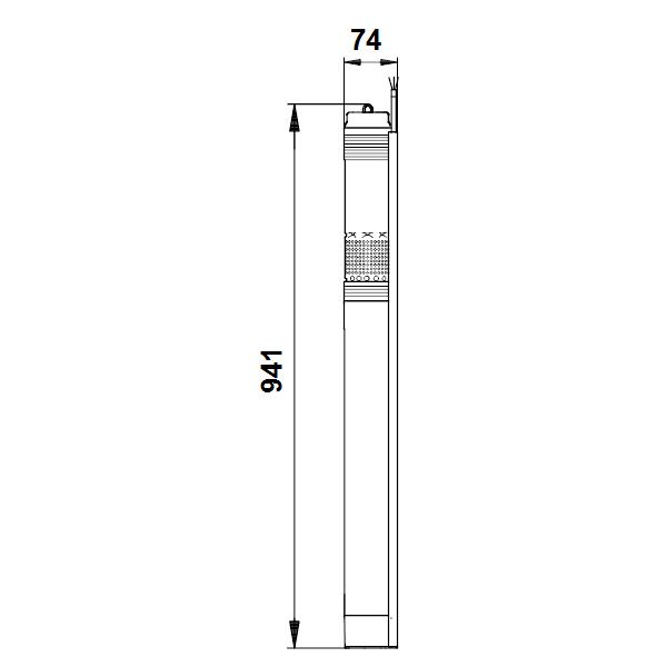 Погружной электронасос Grundfos SQE 5-70 комплект (габаритный чертеж)