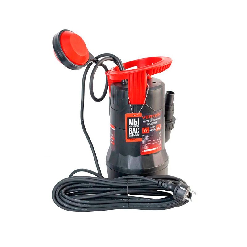 Дренажный насос для грязной воды Verton AQUA DP550/35PE(550Вт,Hmax-7м,190 л/мин,d.ч 35,пластик.корпу фото 4