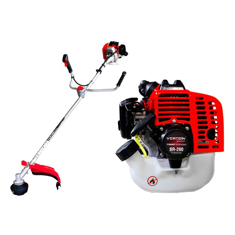 Триммер бензиновый VERTON garden BR-260 Professional (26 см3,не разб.штанга, проф. ранец, нож 40 т,
