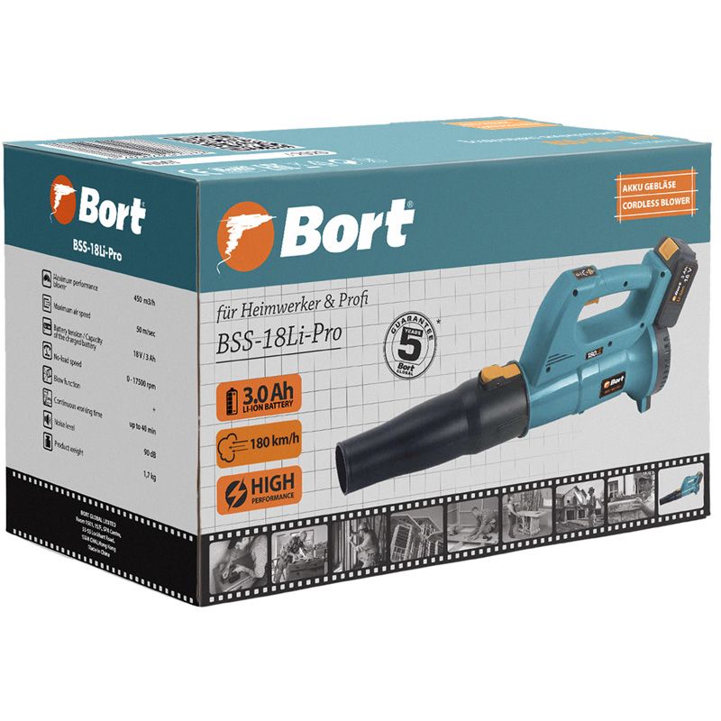 Воздуходувка аккумуляторная BORT BSS-18Li-Pro - фото 7