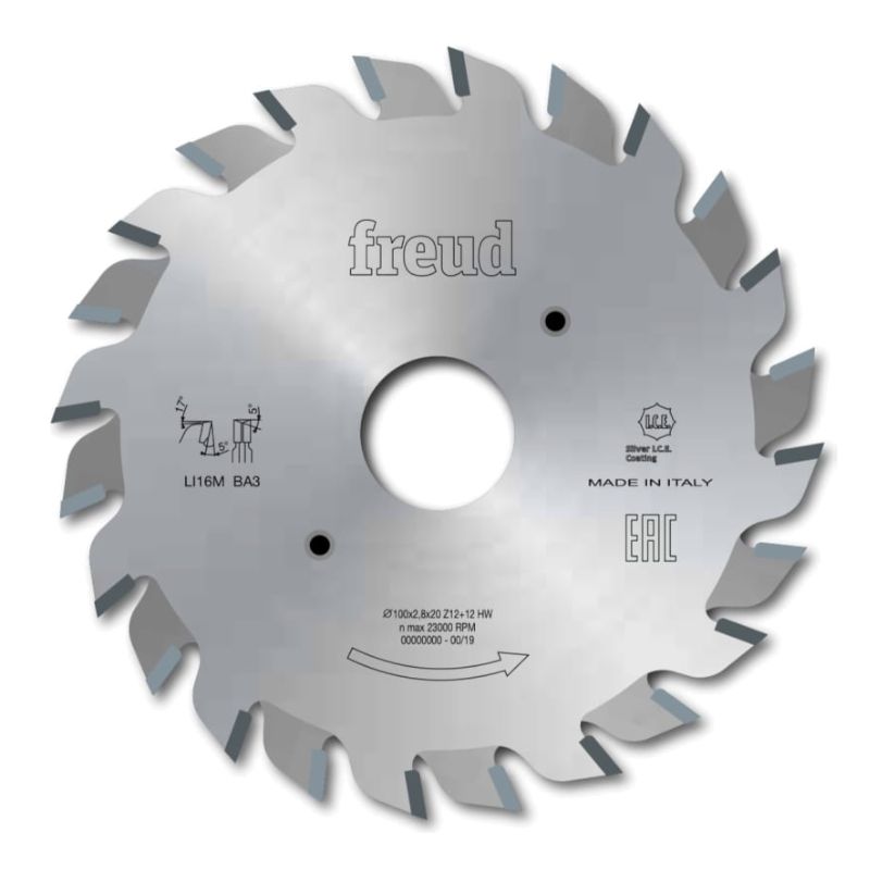Пила дисковая Freud 100х2,8-3,6х22 Z12+12, HM - фото 1