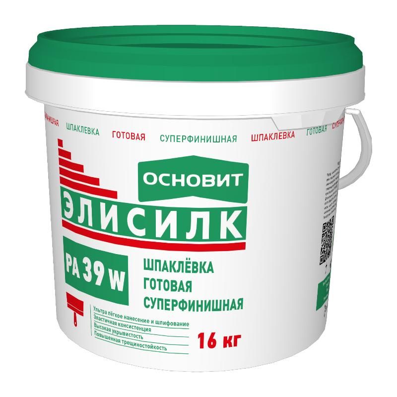 Шпаклевка готовая суперфинишная супербелая ОСНОВИТ ЭЛИСИЛК PA39 W 16 кг