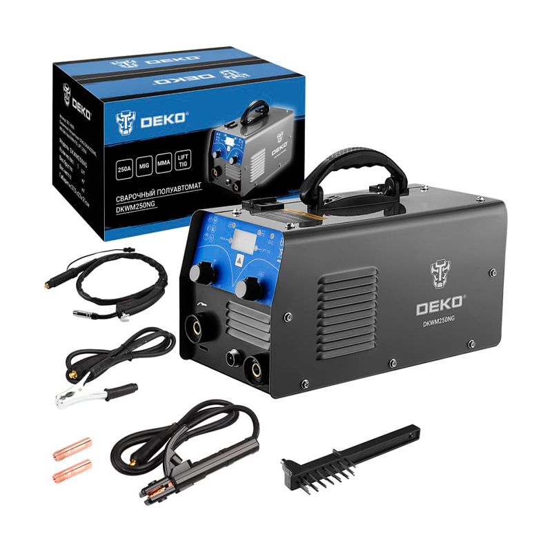 Сварочный полуавтомат DEKO DKWM250NG, MIG без газа/MMA/TIG LIFT, 250А фото 2