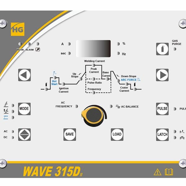 Сварочный аппарат HUGONG WAVE 315D III (органы управления)