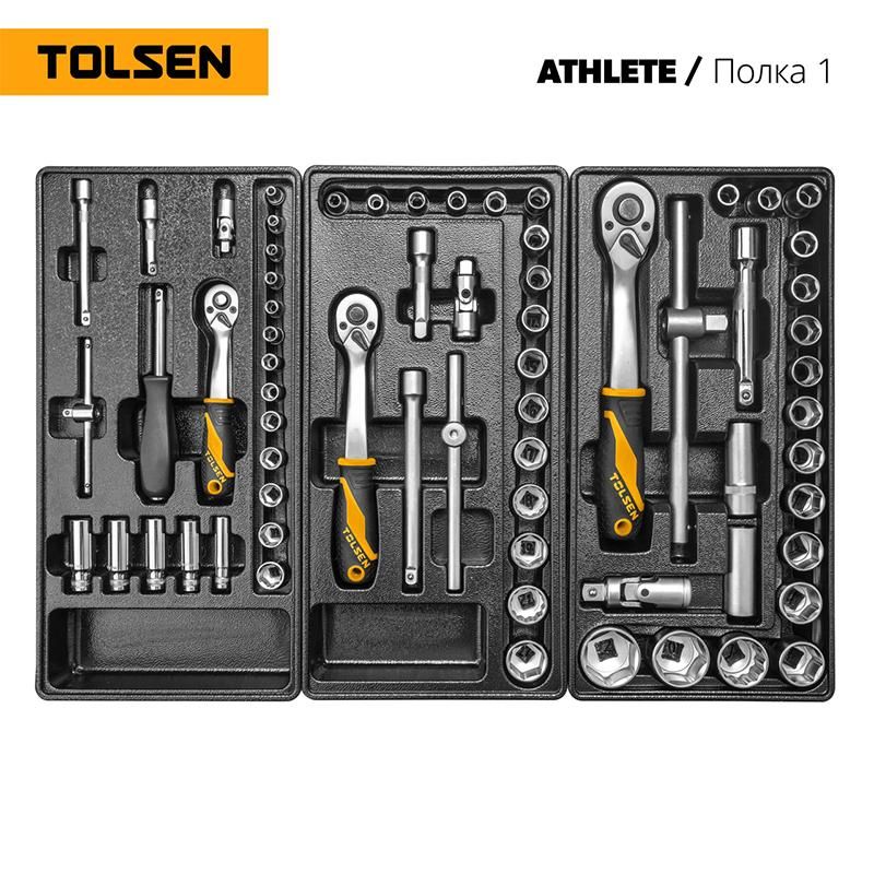 Набор инструментов TOLSEN ATHLETE в черной тележке, 189 предметов фото 2