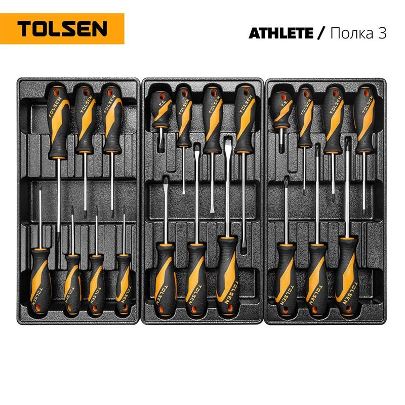 Набор инструментов TOLSEN ATHLETE в черной тележке, 189 предметов фото 4
