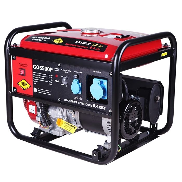 Бензиновый генератор DDE GG5500P (2 розетки 220 В)