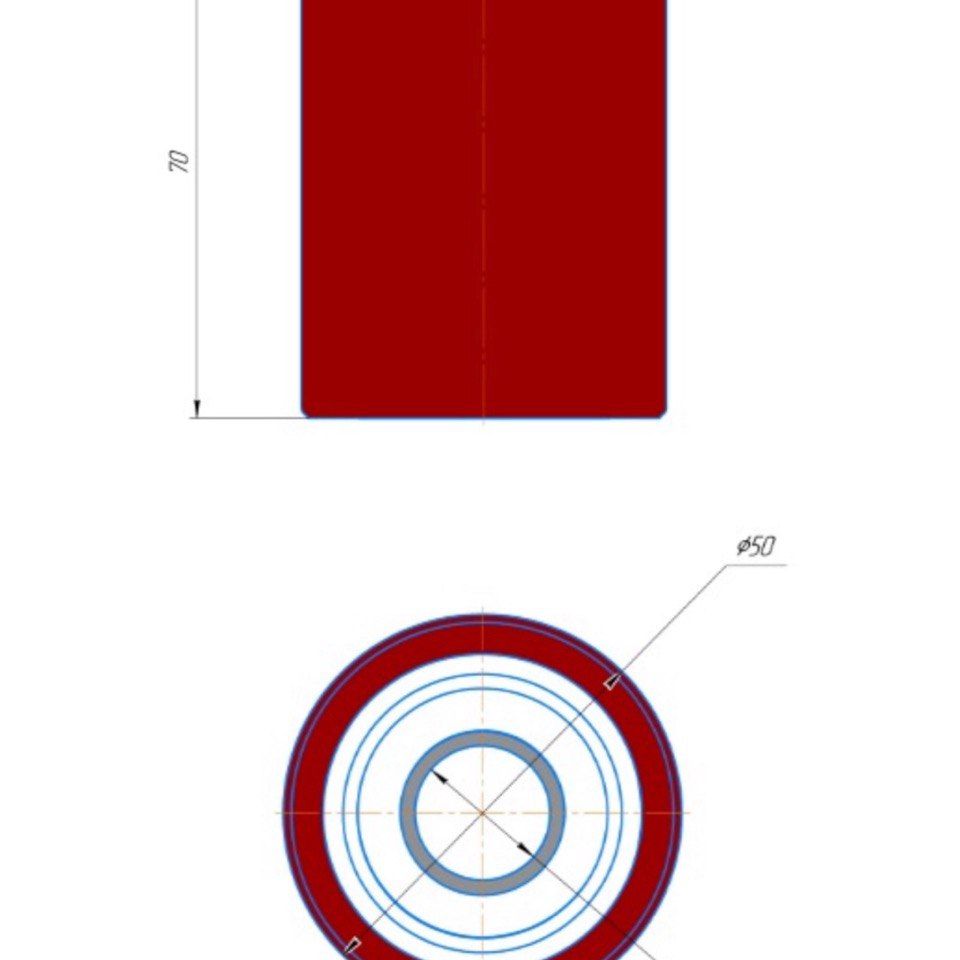 Подвилочный ролик 50x70