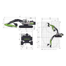 Экскаватор Zoomlion ZE155E-10 Размеры