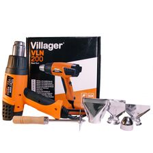 Фен электрический строительный Villager VLN 200 / 3 режима 1800 Вт 380-580 градусов 150-500 л/мин
