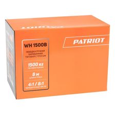 Лебедка ручная барабанная PATRIOT WH 1500B, усилие 1500 кг, трос 8м