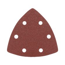 Треугольник шлифовальный PATRIOT на липучке / 80х80х80мм / Р100 / 6 отверстий / 5 шт / абразивный - фото 1