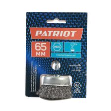 Щетка PATRIOT чашеобразная для дрели, 65 мм НЕХ, жесткая, металлическая - фото 4