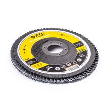 Круг лепестковый для шлифования по нержавеющей стали FoxWeld FTL Ergo цирконий 27 125 х 22,2 мм P80 - фото 2
