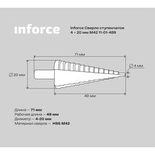 Ступенчатое сверло Inforce 11-01-489 - фото 4